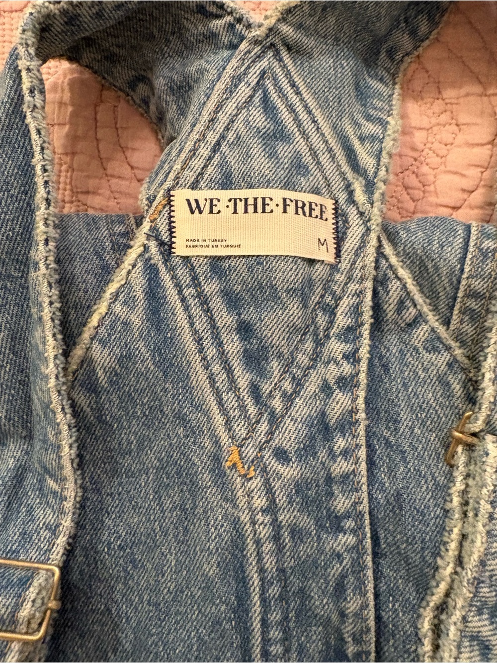NWOT We The Free Good Luck Barrel Light Blue Denim Overalls - Picture 6 of 11